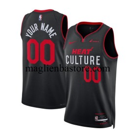 Maglia NBA Miami Heat Personalizzate Nike 2023-2024 City Edition Nero Swingman - Uomo